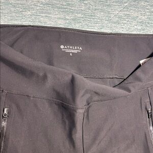 Athleta Charcoal Zip Pocket Leggings